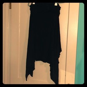 Black shark bite fold over stretchy skirt